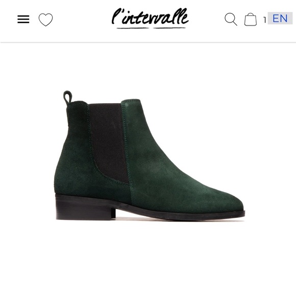 BRAND NEW Green suede ankle boots. Size 6.5 (European 37) L’intervalle - Picture 6 of 6